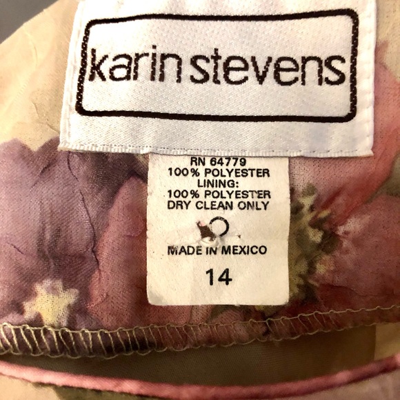 Ladies size 14 Karin Stevens elegant, easy wearing floral print long dress - Picture 6 of 12